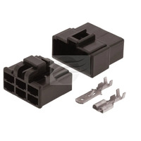 ELECTRICAL CONNECTOR PLUG HOUSING KIT 6 POLE BLACK MALE & FEMALE WITH TERMINALS 250 SERIES JAYLEC