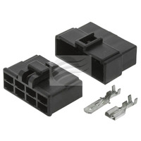 ELECTRICAL CONNECTOR PLUG HOUSING KIT 8 POLE BLACK MALE & FEMALE WITH TERMINALS 250 SERIES JAYLEC