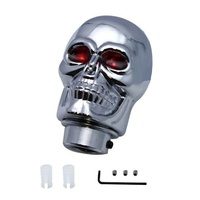 Skull Gear Knob Chrome/Red Eyes