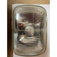 HEADLAMP LH TORANA VALIANT CHARGER ETC 190MM X 130MM H4 QUARTZ HALOGEN WITH PARKER BULB 02EG-SCH59