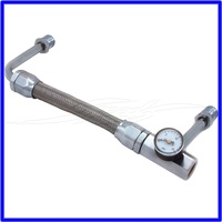 Dual Feed Fuel Line with Gauge Chrome with 15PSI guage requires npts3838 fuel connector