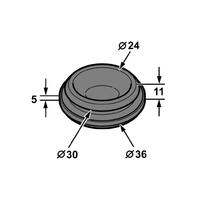 BLANKING GROMMET 28MM HOLE 36MM OD MUSH