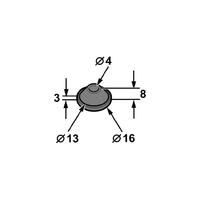 GROMMET FLAT BUMPER 11MM HOLE 16MM OD MU