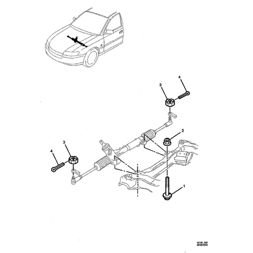 BOLT STEERING RACK MOUNTING VB VC VH VK VL VN VP VR VS VT VX VY VZ 11072491 IS NUT TO SUIT no 1 in image