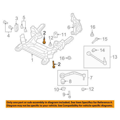 BOLT - HVY HX FLG HD W/CON WASHER FRONT SUBFRAME CRADLE BOLT VE VF (M16X2.0X52) 2 REQUIRED