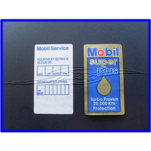 MOBIL SUPER SERVICE / LUBE LABEL