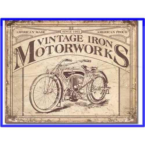 SIGN VINTAGE IRON MOTORWORKS