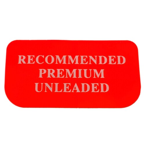 LABEL-RECOMMENDED PREM UNLEADED HSV
