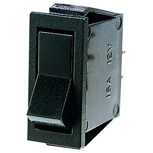 SWITCH;ROCKER BLACK ROCKER SWITCH OFF-ON 16A @ 12V SUIT 29 X 12MM OPENING