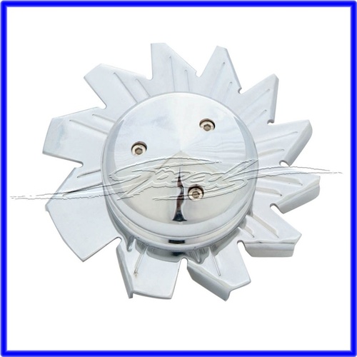Chrome Alternator Pulley With Fan & Nose