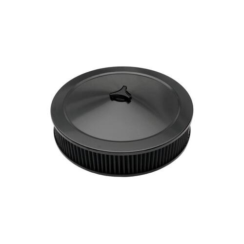 TFI Chrome Air Cleaner 14'X2 Holley Recessed Black
