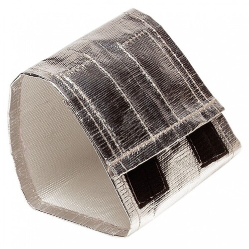 Starter Motor Heat Shield Aluminised with Hook + Loop fasteners. 19ccm x 55cm. Easy Install. 593°C Continuous
