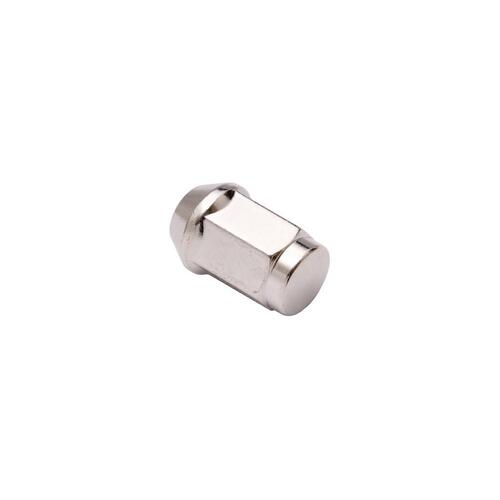 Single Chrome Acorn Bulge Wheel Nut (Close Ended) - 7/16" UNF Thread, 19mm Hex