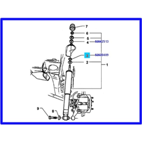 SHOCK ABSORBER BUSH REAR SHOCK TO FLOOR PAN LOWER BUSH VL VN VP VR VS VT VX VY VZ WH WK WL