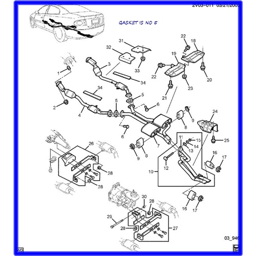 EXHAUST GASKET CATALYTIC CONVERTOR VL VN VP VR VS VT VX VY VZ VE