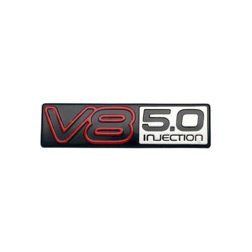 BADGE EMBLEM 'V8 5.0 INJECTION' RED VN GENUINE GMH NOS