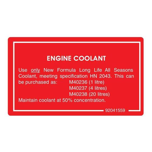 (Decal Engine Coolant Info Radiator Overflow Bottle VN VG VQ VP VR VS All)