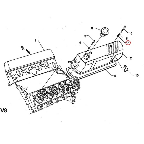 SEAL SUITS INJECTED 304 V8 VN VP VR VS VT 5.0 LITRE ROCKER COVER BOLT( 92060500 CUP NLA NO 6 IN PIC)