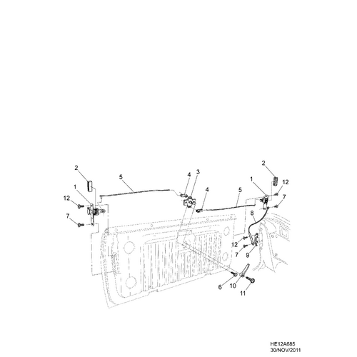SCREW ASM Holden Tailgate Handle Screw VE VF UteNO 11 IN IMAGE