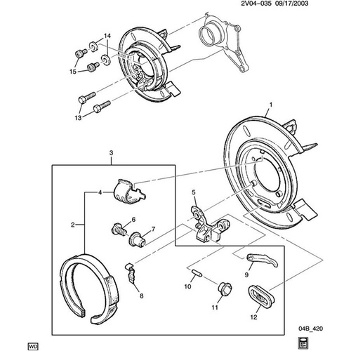 LEVER REAR BRAKE ACTUATOR VT VX VY VZ WH WK WL GTO NO 9 IN PIC