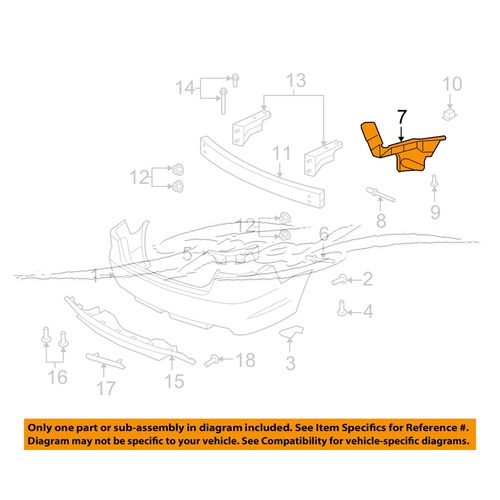 BUMPER BAR MOUNTING BRACKET VE LEFT HAND REAR