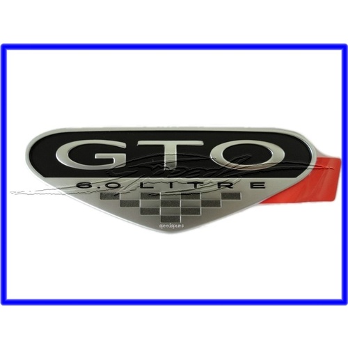 BADGE PONTIAC FENDER 'GTO 6.0 LITRE'