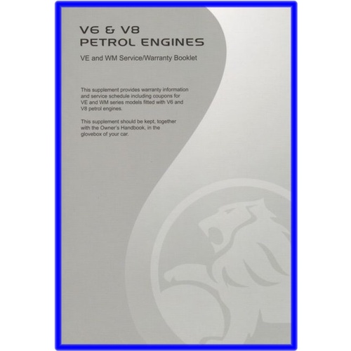 SERVICE MANUAL VE & WM V6 & V8 SERIES 1 VEHICLES ONLY 2007 - 2009 GENUINE GMH NOS