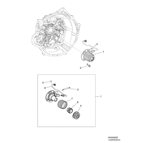 CLIP-CLUTCH HOSE TO CONCENTRIC SLAVE VE VF V8 NO 5 IN PICTURE