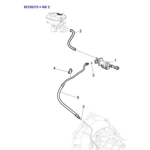 HOSE-CLUTCH MASTER CYLINDER TO RESERVOIR VE V8