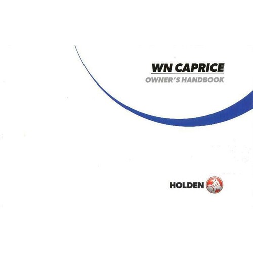 OWNERS MANUAL - Genuine Holden 2016 My16 WN Caprice Owners Manual