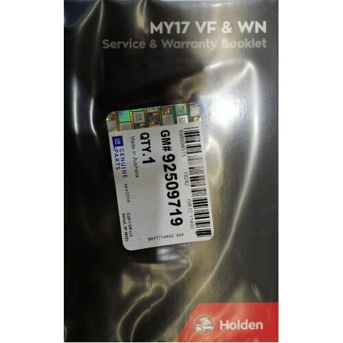 MANUAL-SERVICE, WARRANTY & MAINTENANCE INFO 2017 VF AND WN CAPRICE