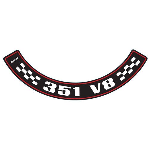 Decal Air Cleaner XA XB ZF ZG '351 V8' LARGE AIR CLEANER