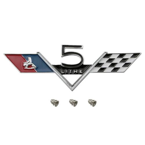 '5 LITRE' FENDER BADGE HK HT (307 CHEV)