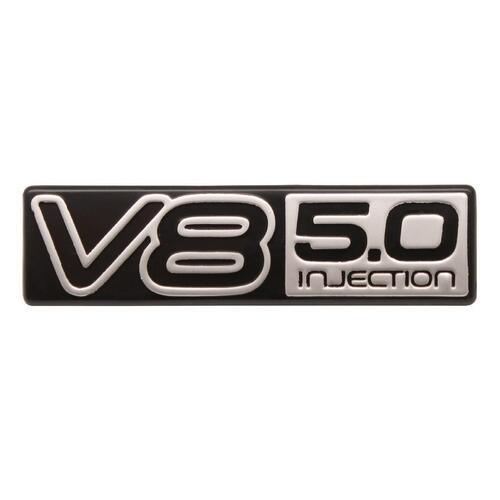 BADGE V8 5.0 INJECTION SILVER VN VP NLA GM