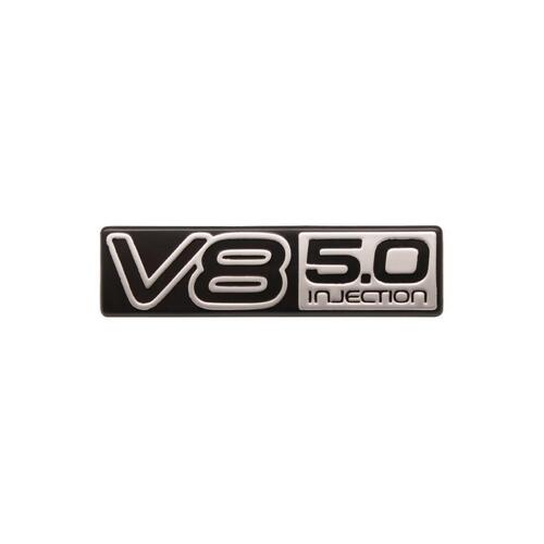 BADGE V8 5.0 INJECTION SILVER VN VP NLA GM