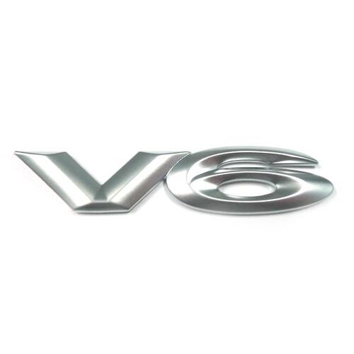 BADGE V6 SATIN CHROME FENDER VY COMMODOR