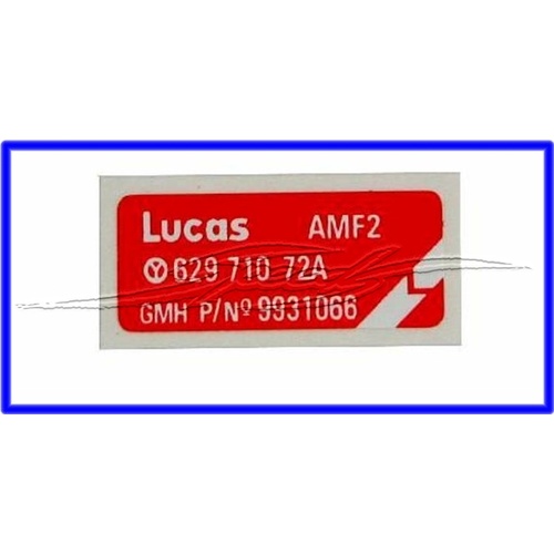 HEATER MOTOR DECAL (LUCAS) LX NLA AFTER CURRENT STOCK