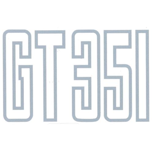 DECAL XB GT FENDER LARGE SILVER 'GT 351'