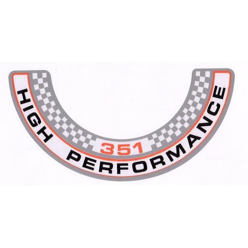 '351 HIGH PERFORMANCE' AIR CLEANER DECAL XW GT