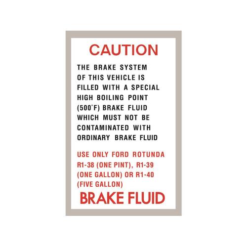 Decal XR GT XT GT ZA Brake Fluid
