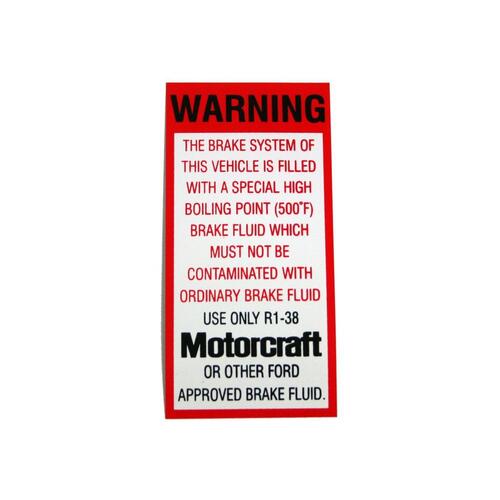 DECAL XA BRAKE FLUID