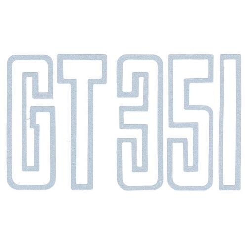 DECAL XB GT BOOT SILVER 'GT 351'