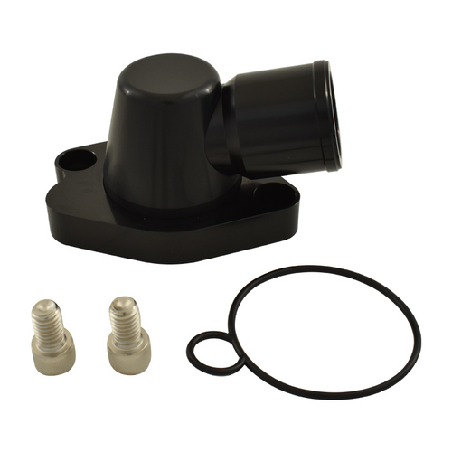 Holden 253-304-308 Billet Alloy Swivel Thermostat Housing BLACK
