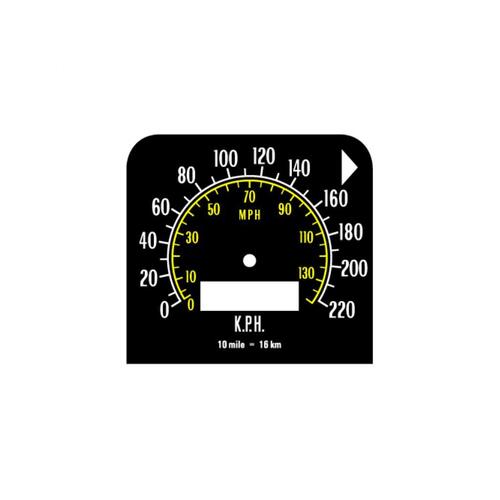 DECAL SPEEDO HQ 220 KPH