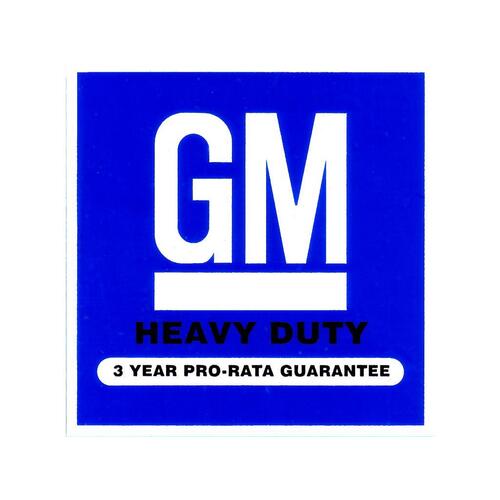 BATTERY DECAL GM HEAVY DUTY HJ HX LH LX