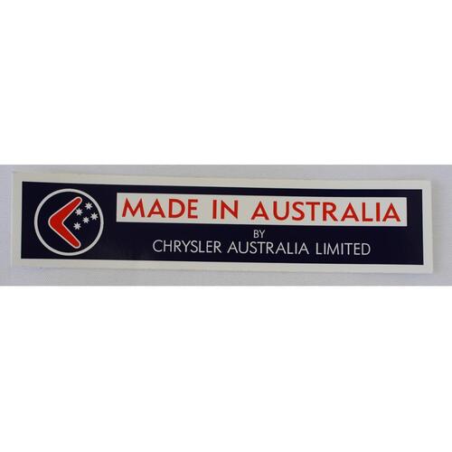'Made In Australia' Cowl Decal AP5-VE