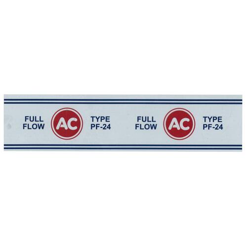 OIL FILTER DECAL PF24 AC (WHITE)