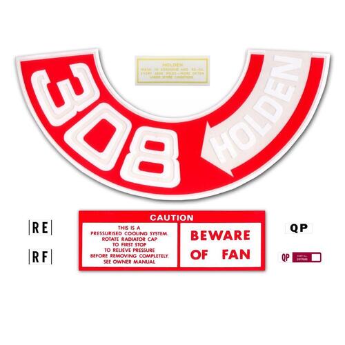 ENGINE DECAL KIT HOLDEN HQ '308 HOLDEN'