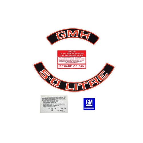ENGINE DECAL KIT HZ - VB 5.0 LITRE RED