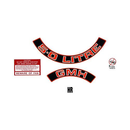 ENGINE DECAL KIT VK '5.0 LITRE' RED
